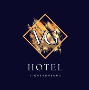 a logo for a hotel with a gold at Hotel Vienenburg in Goslar