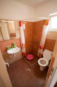 een kleine badkamer met een toilet en een wastafel bij Studio Apartments Tea in Sutomore