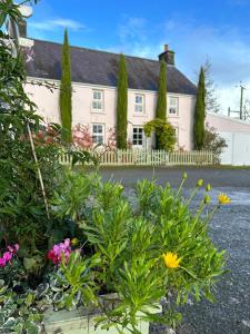 a house with a lot of flowers in front of it at Penbontbren Luxury Bed and Breakfast in Aberporth