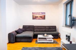 a living room with a couch and a table at Apartman Centar,self check IN-OUT in Županja