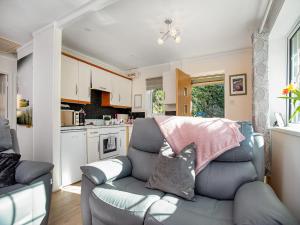 uma sala de estar com um sofá e uma cozinha em Bank Voles Nest - Uk45199 em Trelaske