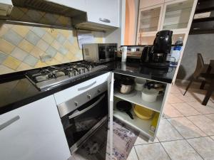 a kitchen with a stove and a counter top at Miriam House Florence - full apartment - relax & comfort in Florence