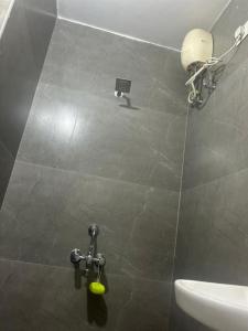 ein Badezimmer mit einem WC, einem Waschbecken und einem Spiegel in der Unterkunft Mangala stay home (Malleshwaram) Ground Floor Apts in Bangalore