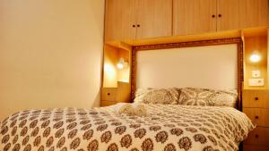 a bedroom with a bed with a large mirror at Apartamento Céntrico Madrid Gran vía - Sol in Madrid