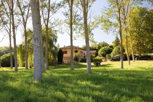 ein Haus inmitten eines Feldes mit Bäumen in der Unterkunft Ancien moulin atypique proche de Toulouse in Lavaur