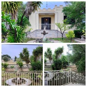 a collage of three pictures of a house with a fountain at Casa Vacanze Villa Giulia in Porto Cesareo