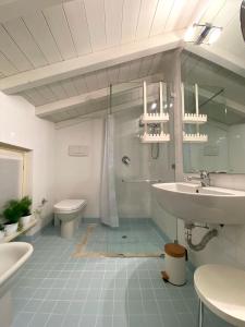 克雷莫納的住宿－Violino green，一间带水槽和卫生间的浴室