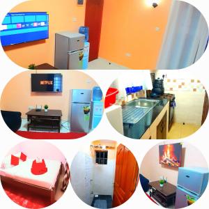 a collage of pictures of a kitchen and a living room at JAYDE COSSY HOMES in Nakuru