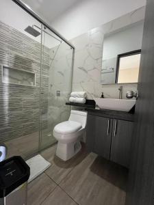Koupelna v ubytování Hotel Le Falep & Spa