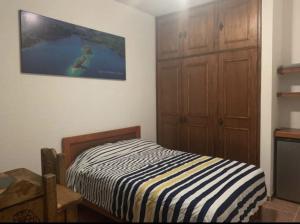 a small bedroom with a bed and a dresser at VILLAS IXCHEL in Tapachula