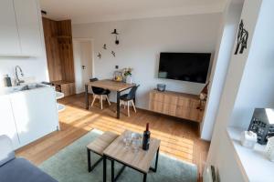 TV a/nebo společenská místnost v ubytování Rodinný apartmán v srdci Krkonoš