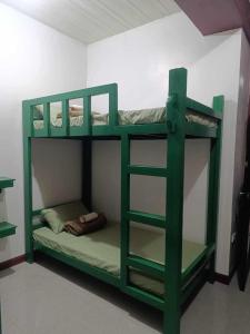 een groen stapelbed in een kamer bij 2Ms in Baguio