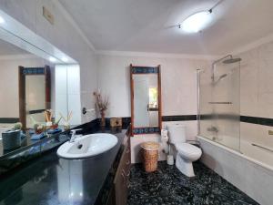 y baño con lavabo, aseo y espejo. en Vivienda Vacacional Ca Na Paula, en La Orotava