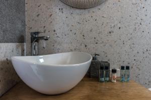 A bathroom at V-rooms in Milos Cyclades