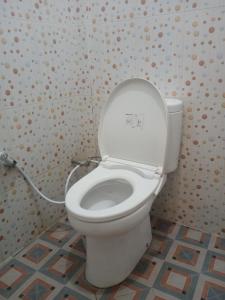 baño con aseo blanco en una habitación en THE TWINS HOMESTAY, en Rantepao