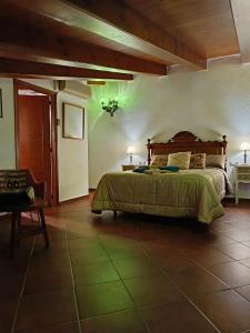 ein Schlafzimmer mit einem großen Bett in einem Zimmer in der Unterkunft Turismo Rural Calaliu in Peratallada