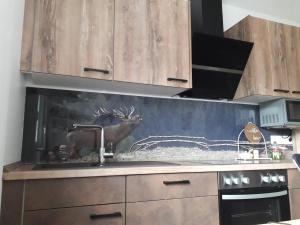 Kuchyň nebo kuchyňský kout v ubytování Appartements Bergliebe