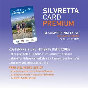 a flyer for the silverica card programme at Amaris Apartments in Ischgl