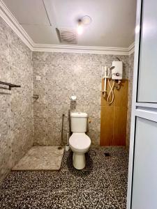 a bathroom with a toilet and a shower at The Brooklyn in Bentong