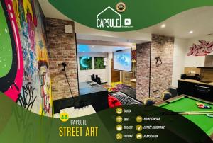 Biliardový stôl v ubytovaní Capsule Street Art - Sauna- Jacuzzi - Playstation 5 - Billard - Netflix - Home cinéma - Terrasse