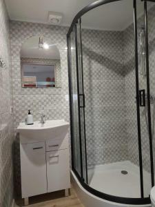 Koupelna v ubytování Dom pod czereśnią