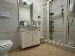 y baño con lavabo, ducha y aseo. en B&B I Mulini, en Santa Maria del Molise