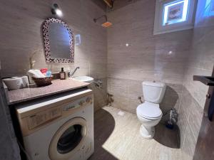 a bathroom with a washing machine and a toilet at Oro Guesthouse in Dahab