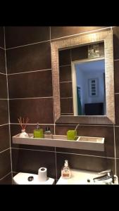 een badkamer met een wastafel en een spiegel bij Chambourcy poissy in Poissy
