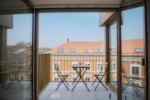 En balkong eller terrasse på Modern Apartment in the heart of Basel