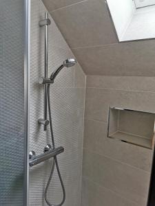 a shower with a shower head in a bathroom at Chopin 