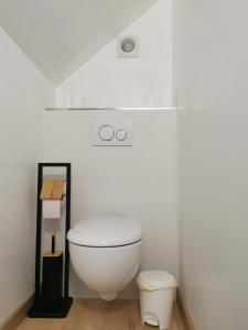 a white bathroom with a toilet in a room at Chopin 