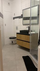 een badkamer met een wastafel en een toilet bij Studio opéra paris in Parijs