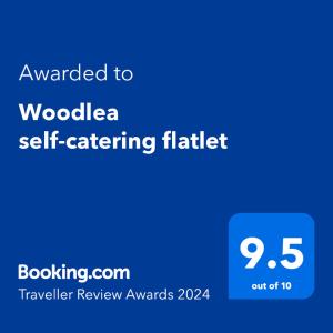 Certificat, premi, rètol o un altre document de Woodlea self-catering flatlet