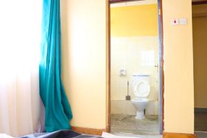 een badkamer met een toilet in een kamer bij jenna stays in Nyeri