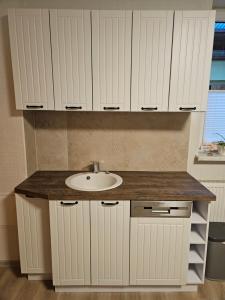 Kuchyň nebo kuchyňský kout v ubytování Spreewald Ferienwohnung Lübben