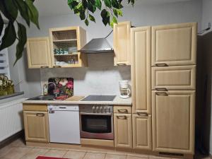 Kuchyň nebo kuchyňský kout v ubytování Spreewald Ferienwohnung Lübben