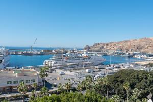 a harbor with cruise ships docked in the water at Lux&Cool Parque Nicolás Salmerón in Almería