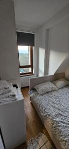 - une chambre avec un lit et une fenêtre dans l'établissement DM apartman Divcibare, à Divčibare