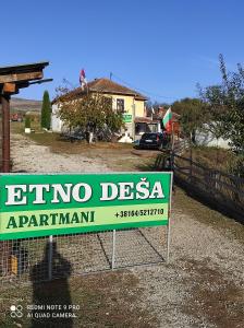 Majutusasutuses Etno Deša Apartmani olev sertifikaat, autasu, silt või muu dokument