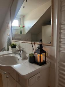 Koupelna v ubytování Podkrovní apartmán s balkónem