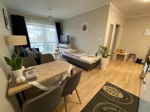 Televisyen dan/atau pusat hiburan di Apartament MIELCZARSKIEGO Elbląg