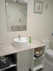 y baño con lavabo y aseo. en Apartamento Roma, en Ciudad Rodrigo