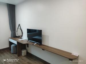 TV a/nebo společenská místnost v ubytování LS HOTEl