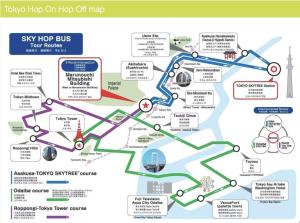 a map of the sky hop bus for toronto at CraftFlat Asakusa House in Tokyo