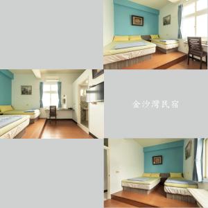 Giường trong phòng chung tại Jinshawan B&B