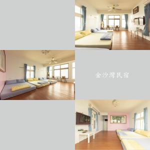 Giường trong phòng chung tại Jinshawan B&B