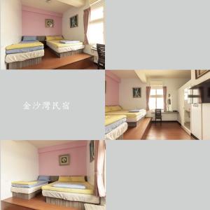 Giường trong phòng chung tại Jinshawan B&B