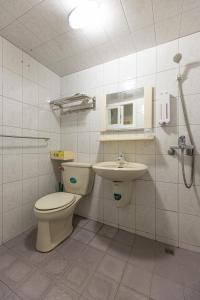 Jinshawan B&B في ماغونغ: حمام مع مرحاض ومغسلة