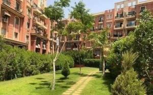 a garden in front of an apartment building at Rawdat Zayed Compound in Sheikh Zayed