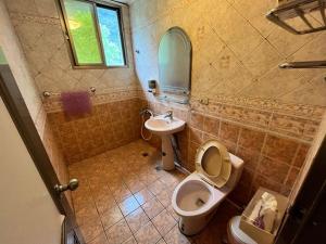 a bathroom with a toilet and a sink at Raisinay in Nanzhuang